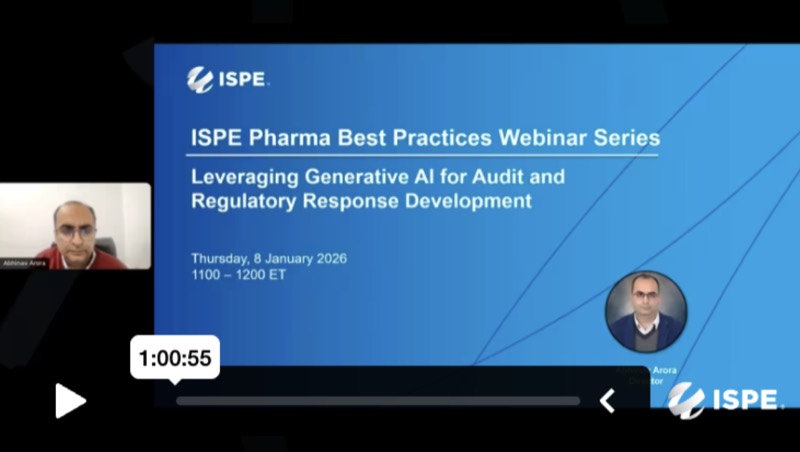 ISPE article — re-imagining inspection and audit response writing with generative AI